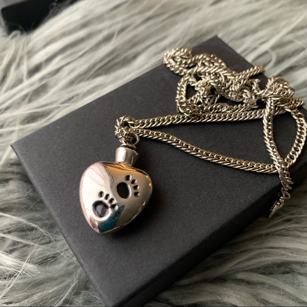Memorial Cremation Urn Necklace- Paws NEW